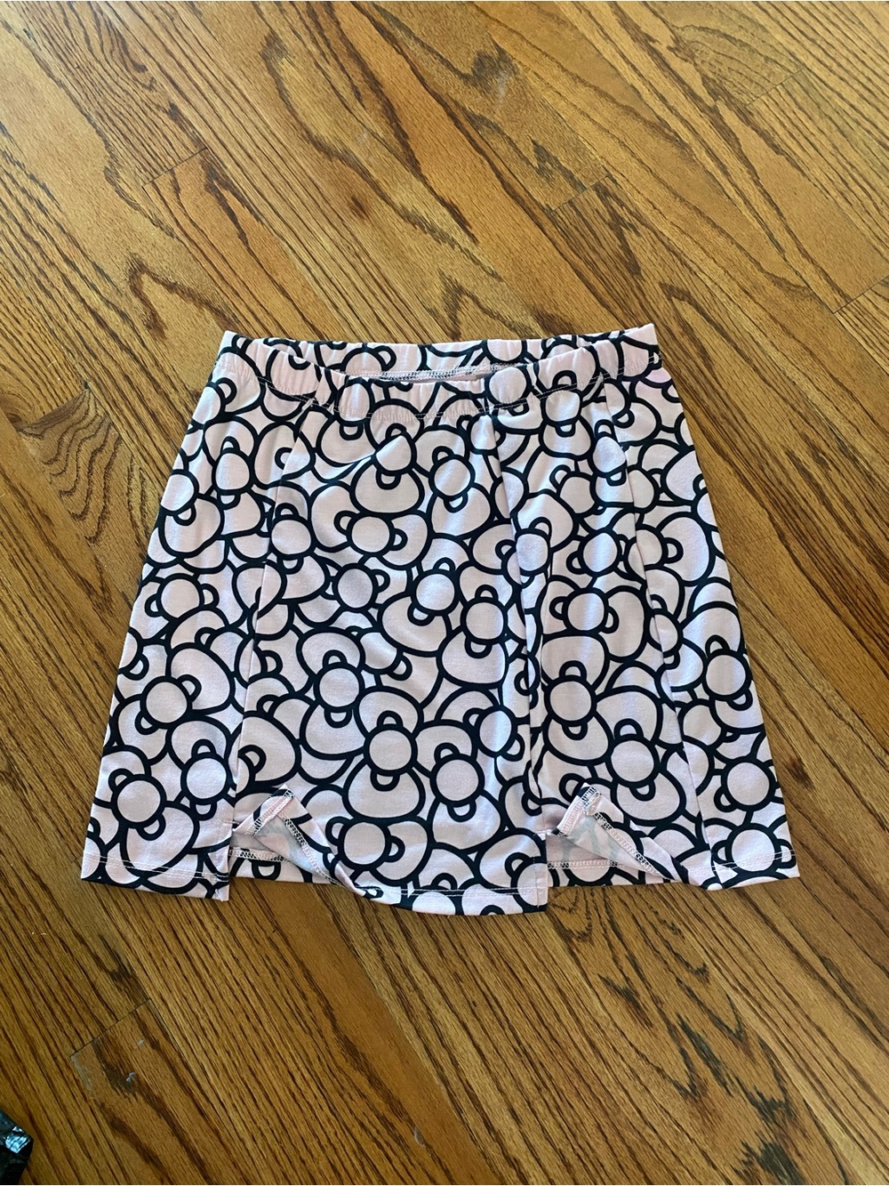 Hello Kitty Pink and Black Mini Skirt with Floral Outline
